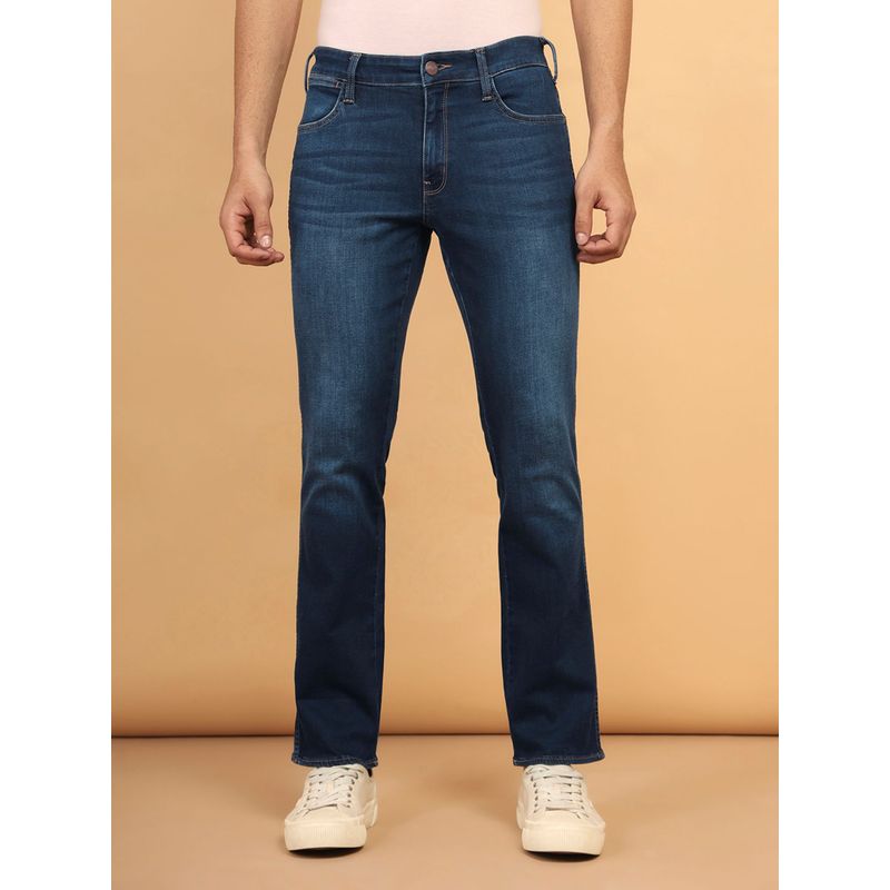 Wrangler Men's Blue Millard Regular Fit Mid Rise Light Fade Jeans (34)