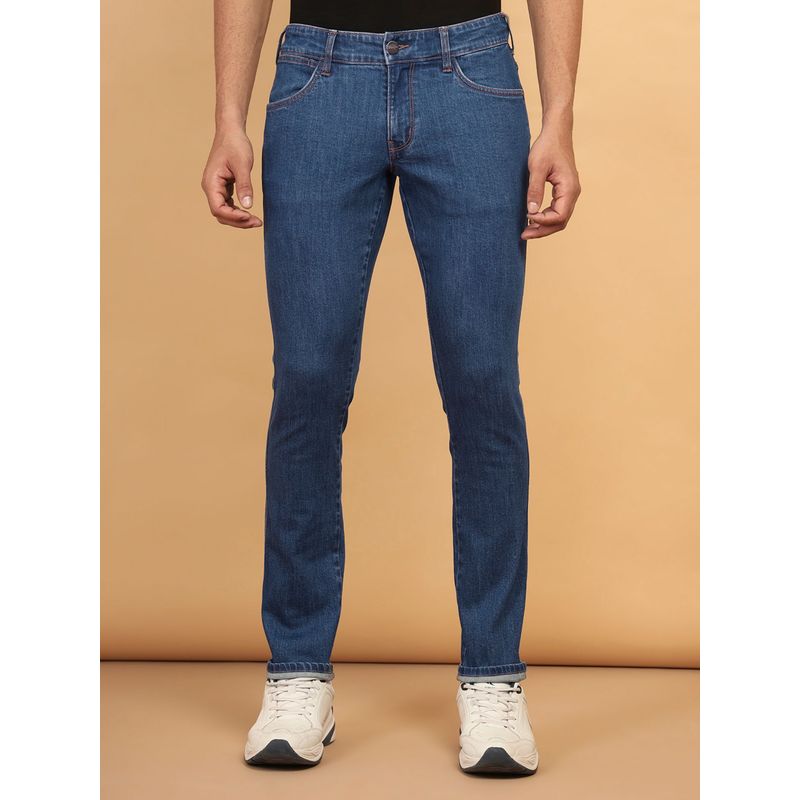 Wrangler Men's Blue Vegas Skinny Fit Low Rise No Fade Jeans (34)
