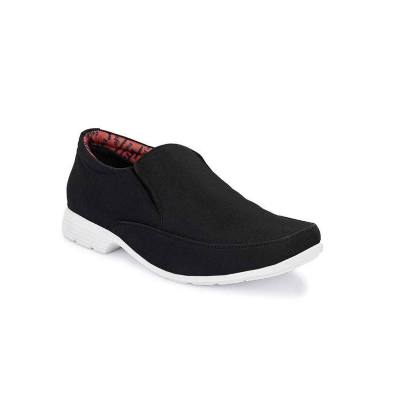 Hitz Men's Black Fabrick Made Slip-On Comfort Casual Shoes (UK 7)