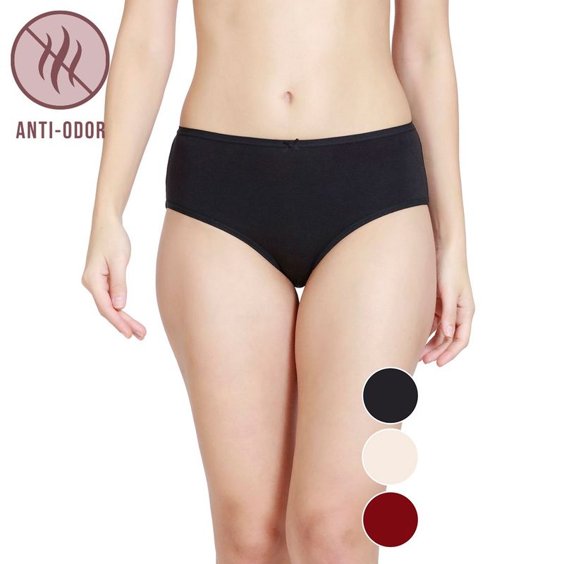 Nykd by Nykaa Women Hipster NYP033 Black Nude Maroon (Pack of 3) (M)