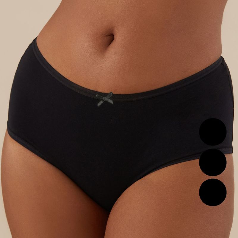 Nykd by Nykaa Women Full Brief NYP036 All Black (Pack of 3) (L)