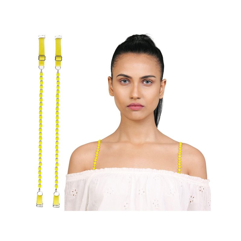 YUVANTA Yellow Fun Beaded Bra Strap (XS)