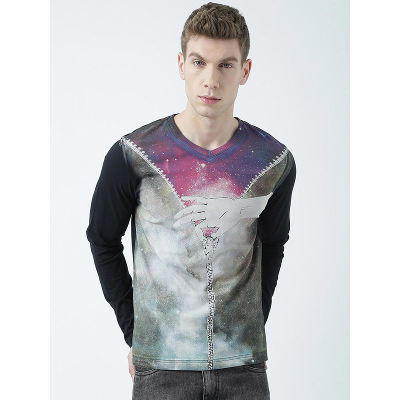 Huetrap Mens V Neck Long Sleeve T-Shirt (S)