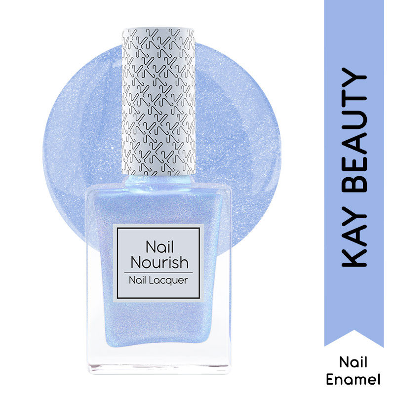 Kay Beauty Nail Nourish Glitter Pastel Nail Enamel Polish - Starlit Aqua