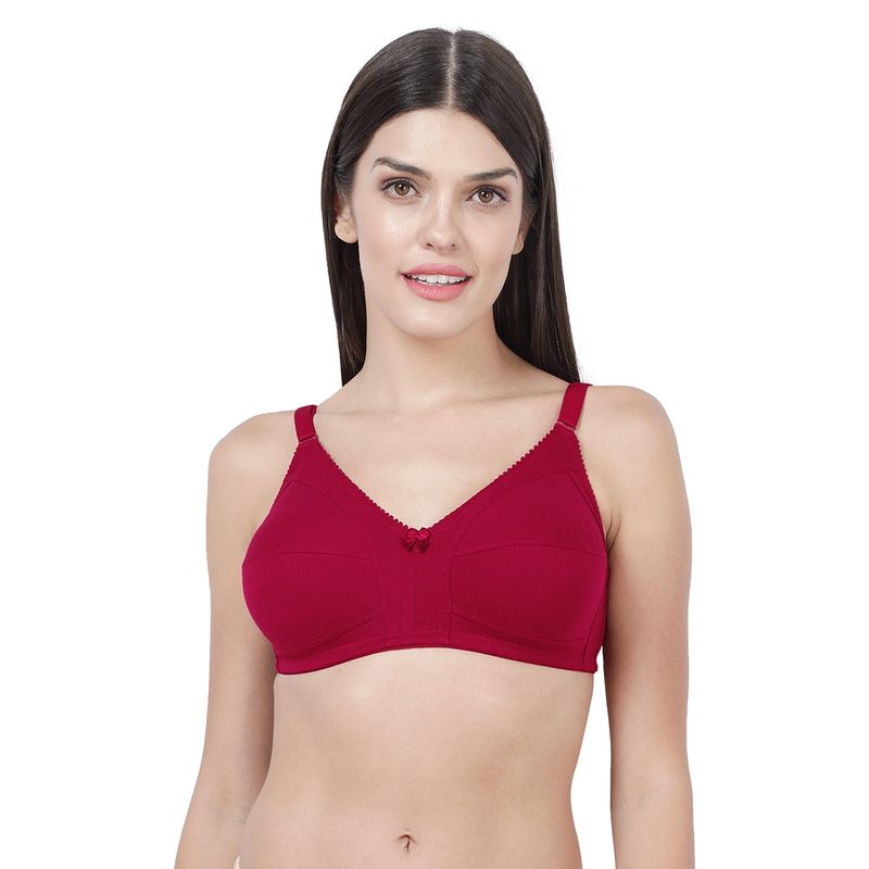 Shyaway Women BeetRed Wirefree Full Coverage No Sag M Frame Bra (32C)