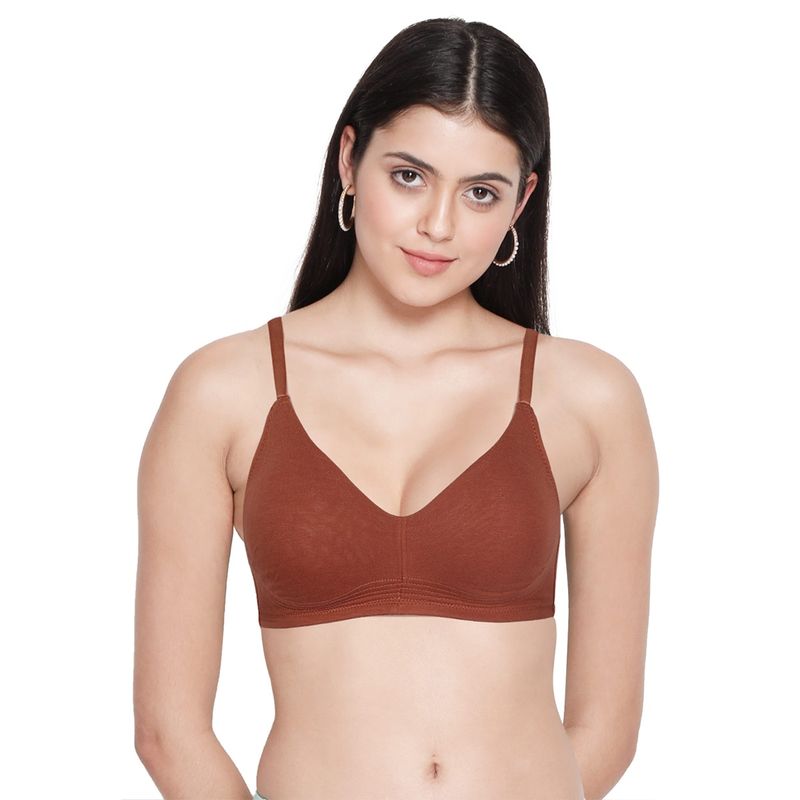 Shyaway Women Rustic Brown Bottom Encircled Moulded Everyday Bra (34B)