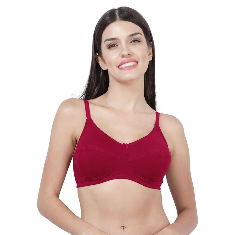 Shyaway Women Beet Red Non Padded Seamed Cup Everyday Bra (30D)