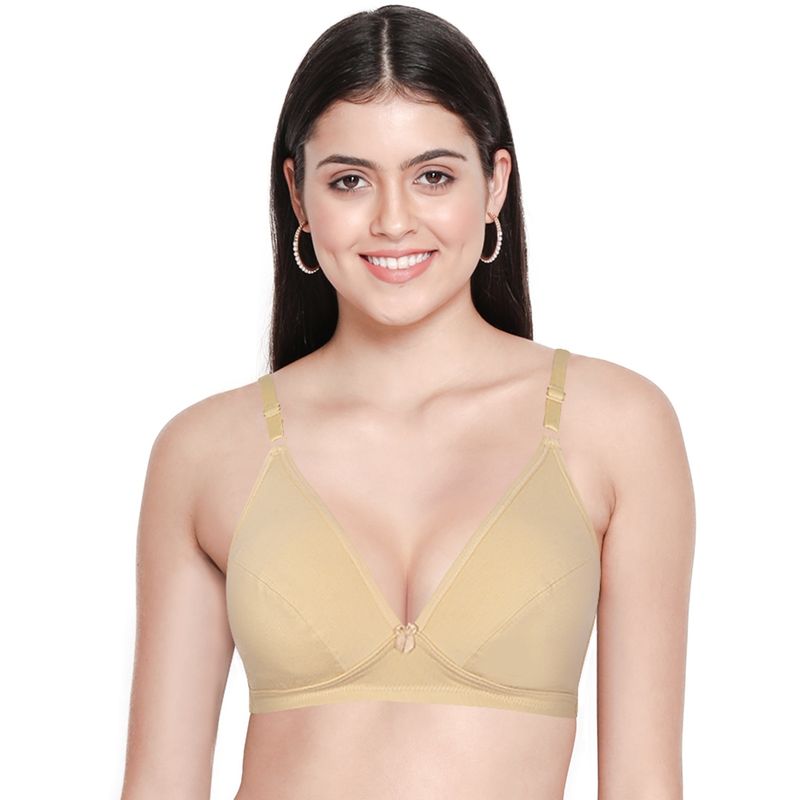 Shyaway Women Buff Skin Non Padded Everyday Plunge Bra (30C)