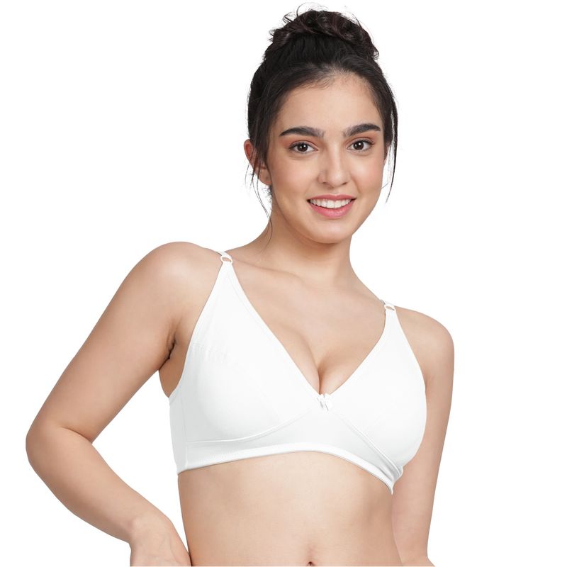 Shyaway Women White Non Padded Everyday Plunge Bra (32C)