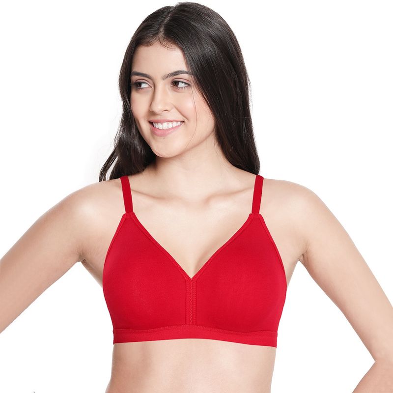 Shyaway Women Fiery Red Bottom Gathered Full Coverage Everyday Bra (34C)