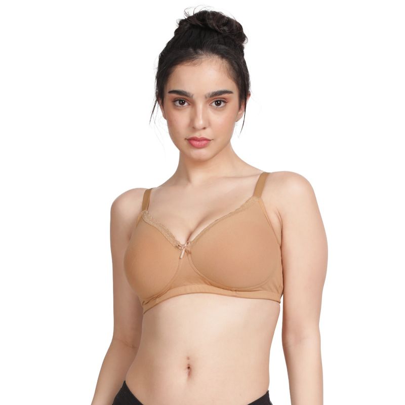 Shyaway Women Fenugreek Skin Lace Neckline Padded Everyday Bra (34B)