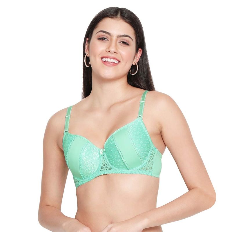 Shyaway Women Blue Radiance Lace Cup Padded Wired Bra (32B)