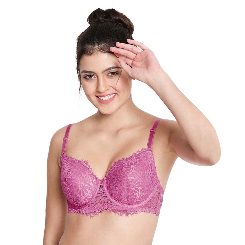 Shyaway Women Orchid Purple Full Lace Padded Wired Designer Bra (34B)