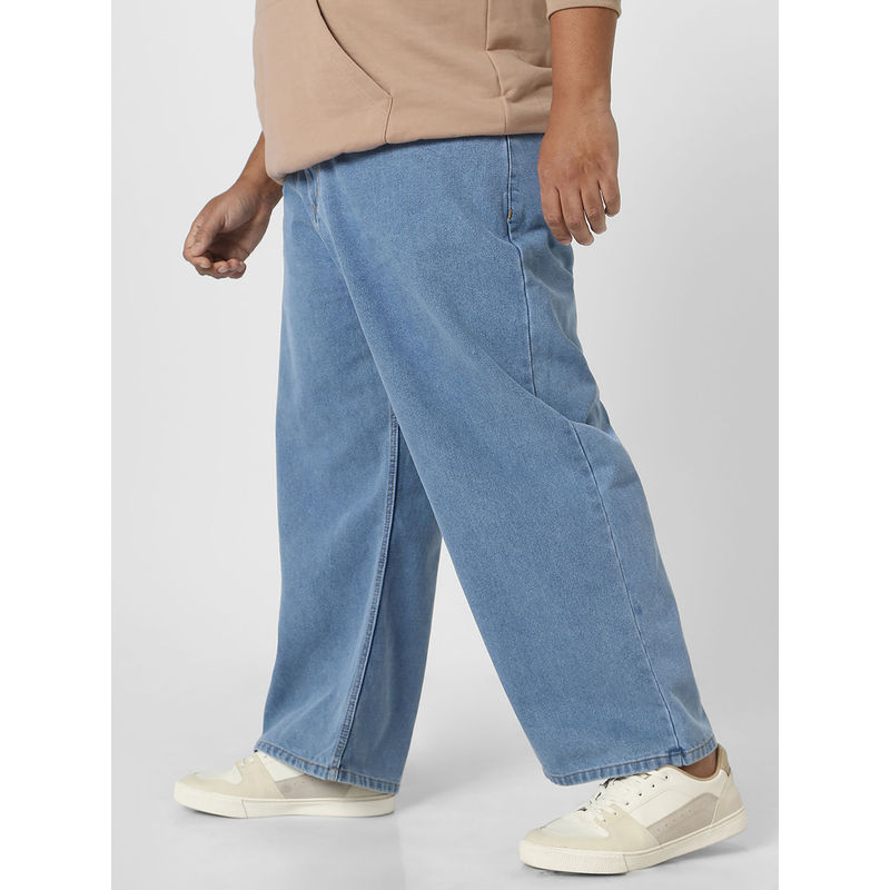 Urbano Plus Mens Light Blue Loose Fit Washed Jeans (36)