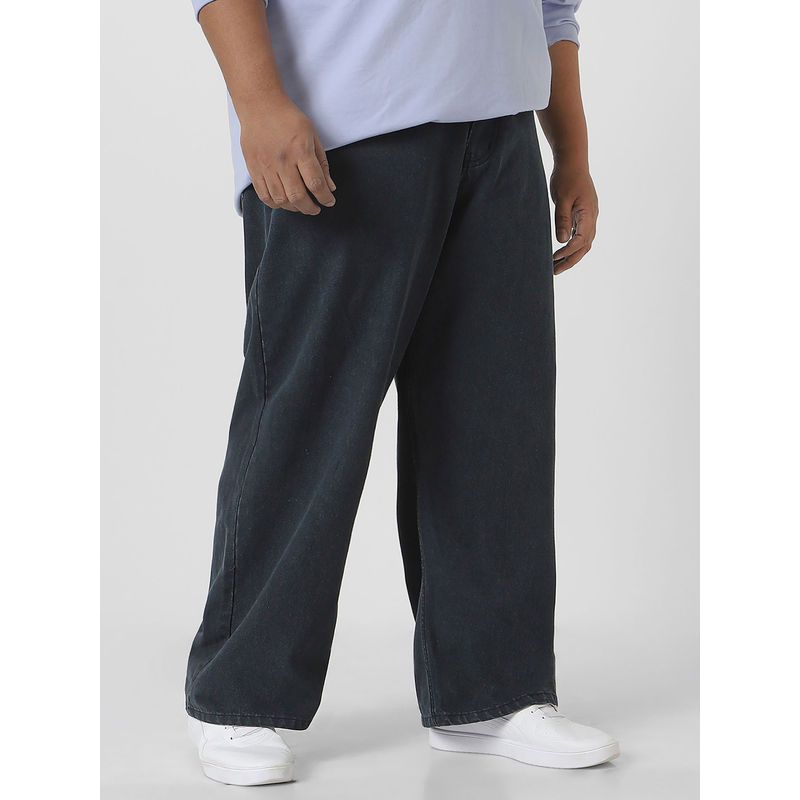 Urbano Plus Mens Navy Blue Loose Fit Washed Jeans (38)