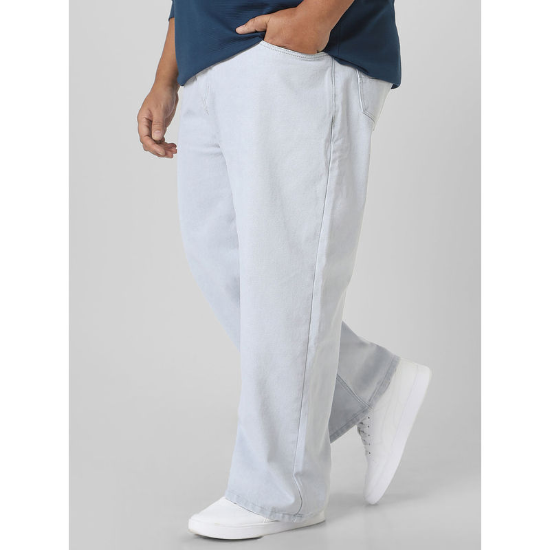 Urbano Plus Mens Light Blue Loose Fit Washed Jeans (38)