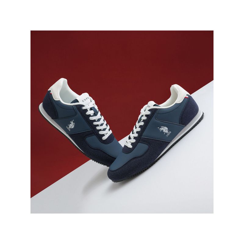 U.S. POLO ASSN. Men Sorrento 4.0 Navy Retro Sneakers (UK 9)