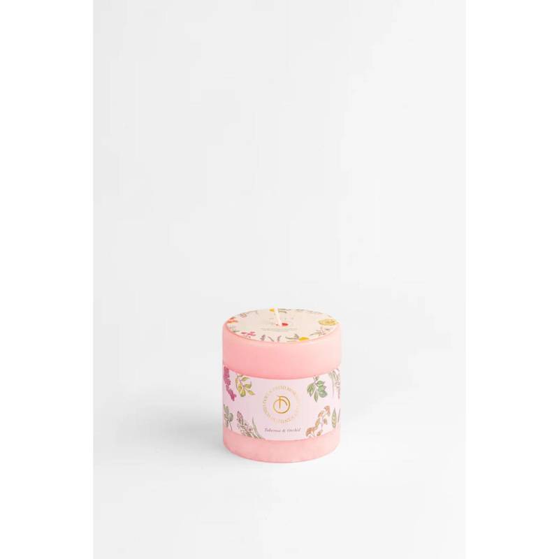 DOFT Organic Aroma Tuberose & Orchid Scent Pink Pillar Candle (Small)