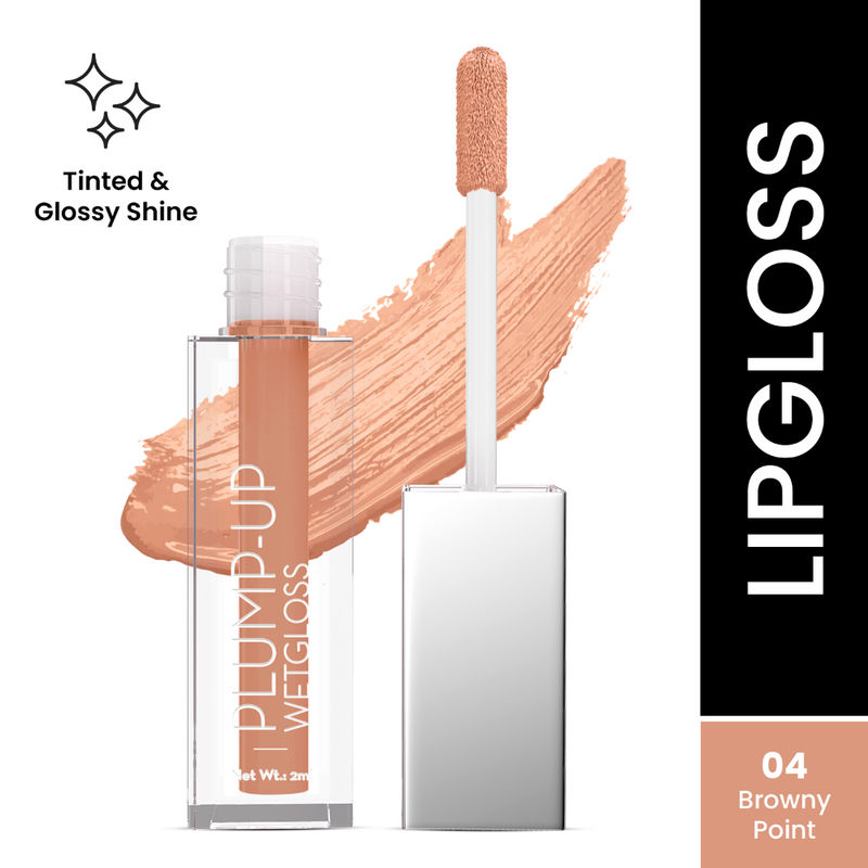 Swiss Beauty Plump Up Wet Lip Gloss For Glossy And Fuller Lips - 4 Browny Point