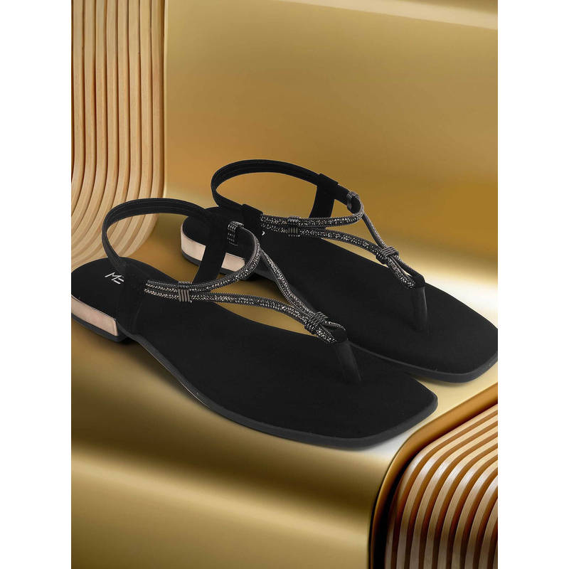 Metro Womens Black Back Strap closure Casual Sandals Heels (EURO 40)