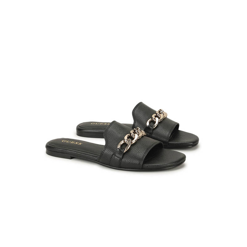 Guess Women Black Solid Slip-on Flats (UK 4)