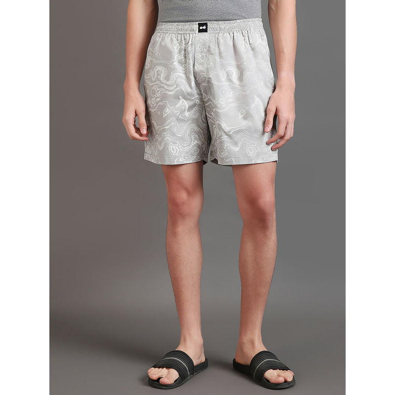 Bewakoof Men's Grey All Over Printed Boxer (L)
