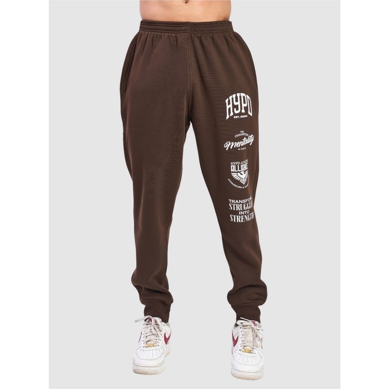 HYPD Brown Alliance Regular Fit Gym Workout and Sports Joggers (XS)