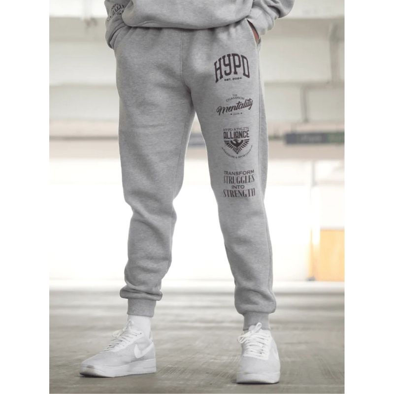 HYPD Grey Alliance Regular Fit Gym Workout and Sports Joggers (XS)