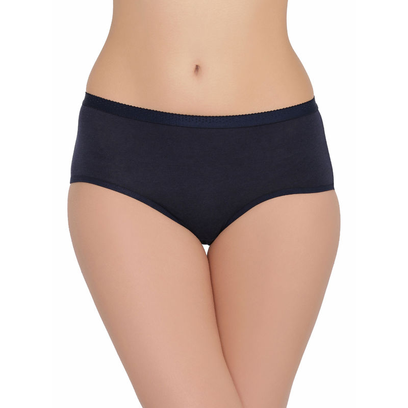 Clovia Mid Waist Hipster Panty With Printed Back In Dark Blue (38D)