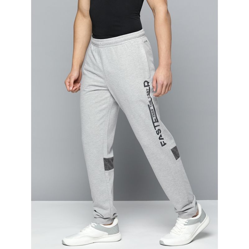 Alcis Men Grey Printed Track Pants (L)