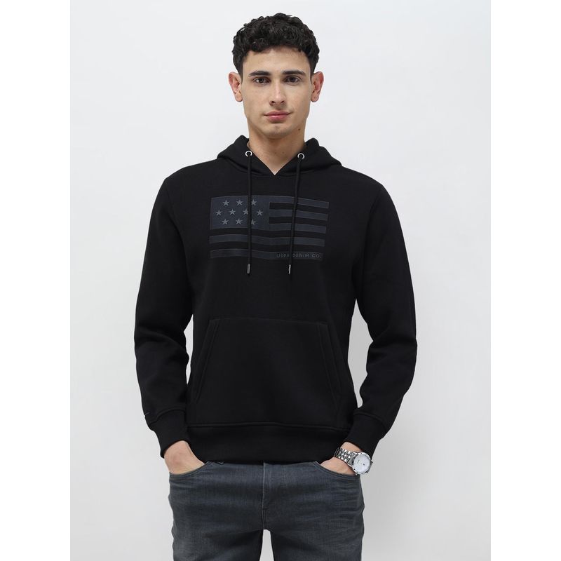 U.S. Polo Assn. Denim Co. Men Black Graphic Hoodie (S)