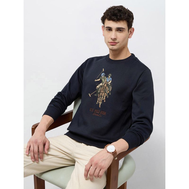 U.S. Polo Assn. Denim Co. Men Blue Printed Sweatshirt (L)