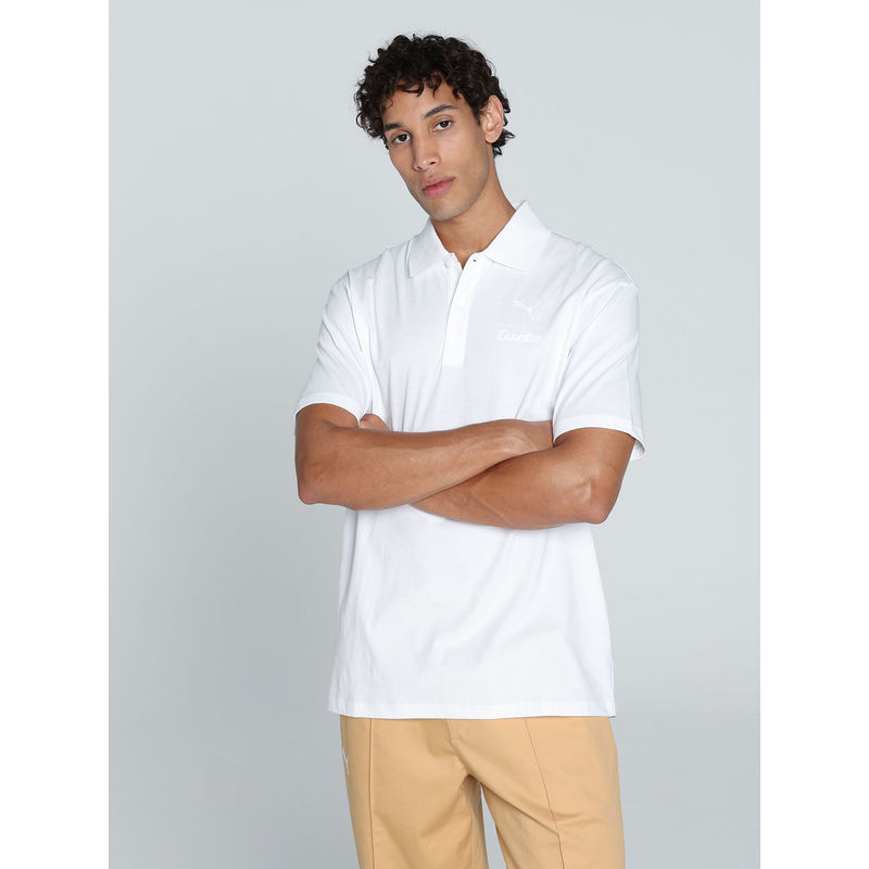 Puma PL ESS Men White Polo T-Shirt (M)