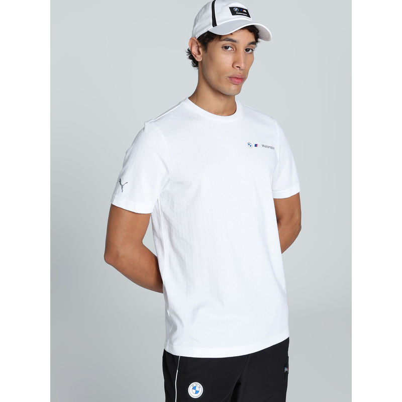 Puma BMW MMS JACQUARD Men White T-Shirt (M)