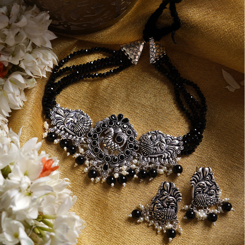 Black oxidised sales choker