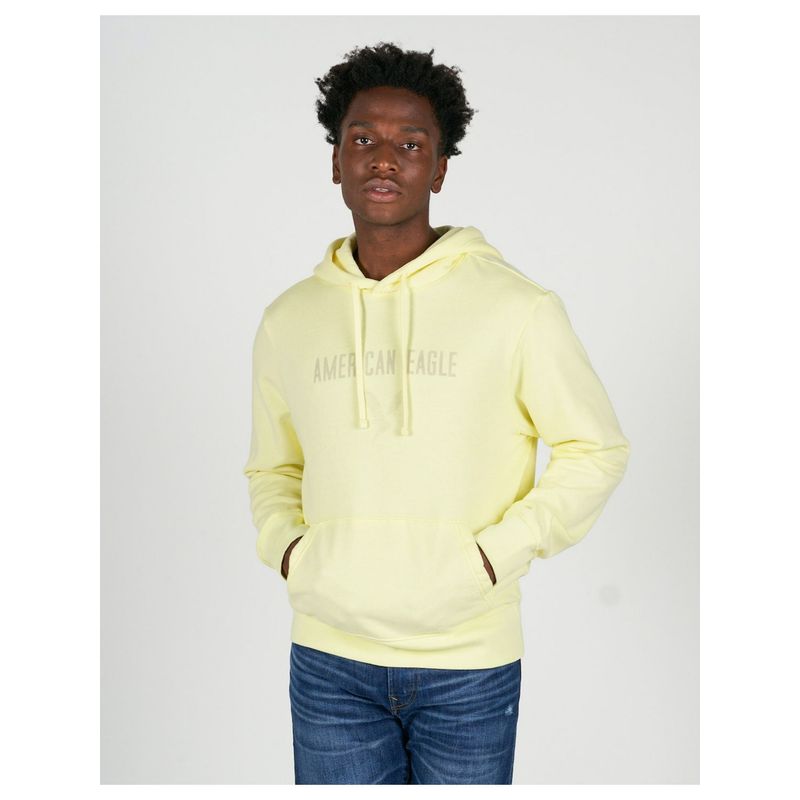 American Eagle Mens Yellow Super Soft Graphic Hoodie (M)