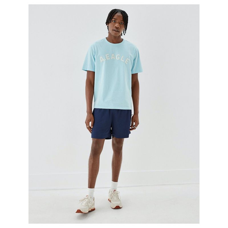 American Eagle Men Turquoise Super Soft Graphic T-Shirt (S)