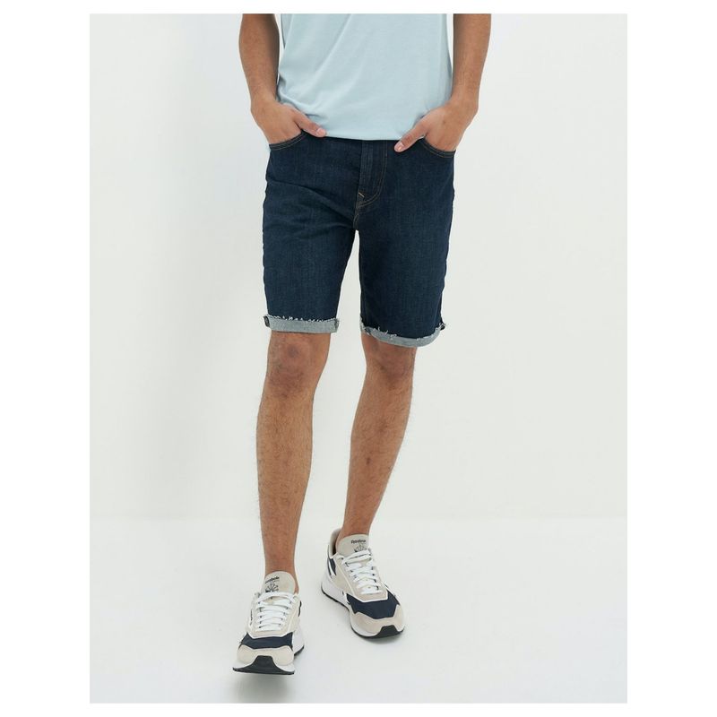 American Eagle Men Navy Blue Airflex 9 Inches Denim Shorts (34)