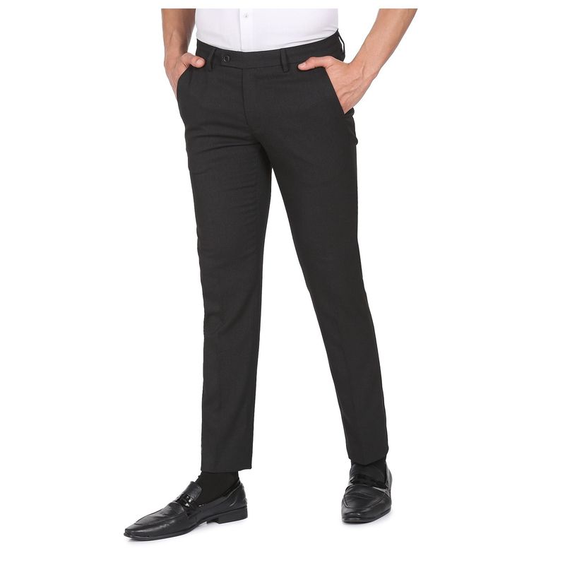Arrow Men Black Hudson Tailored Fit Autoflex Formal Trousers (32)
