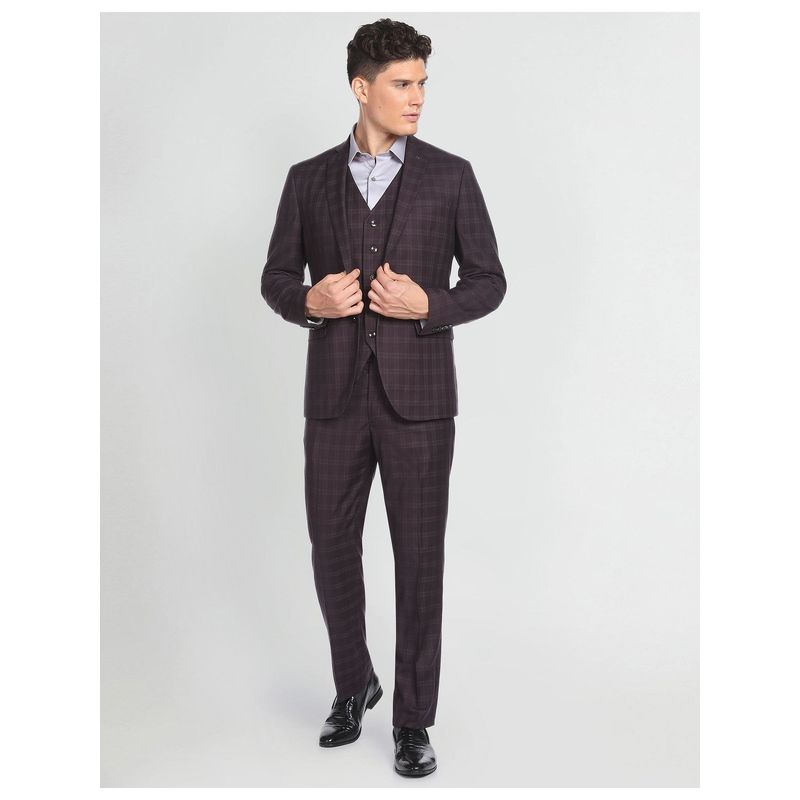 Arrow Reversible Waistcoat Tartan Check Three Piece Suit (Set of 3) (38)