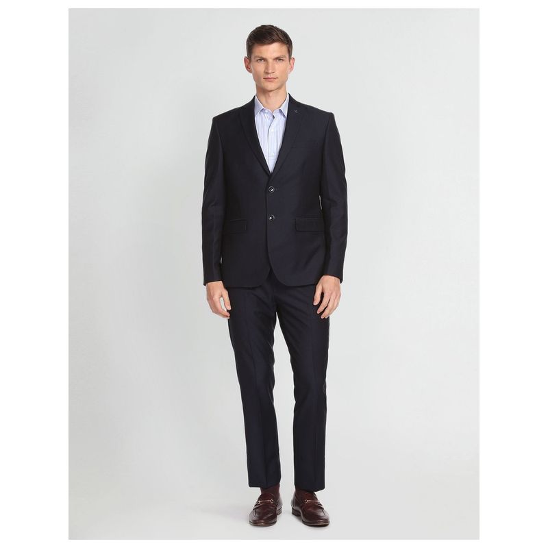 Arrow Notch Lapel Collar Dobby Two Piece Suit (Set of 2) (40)