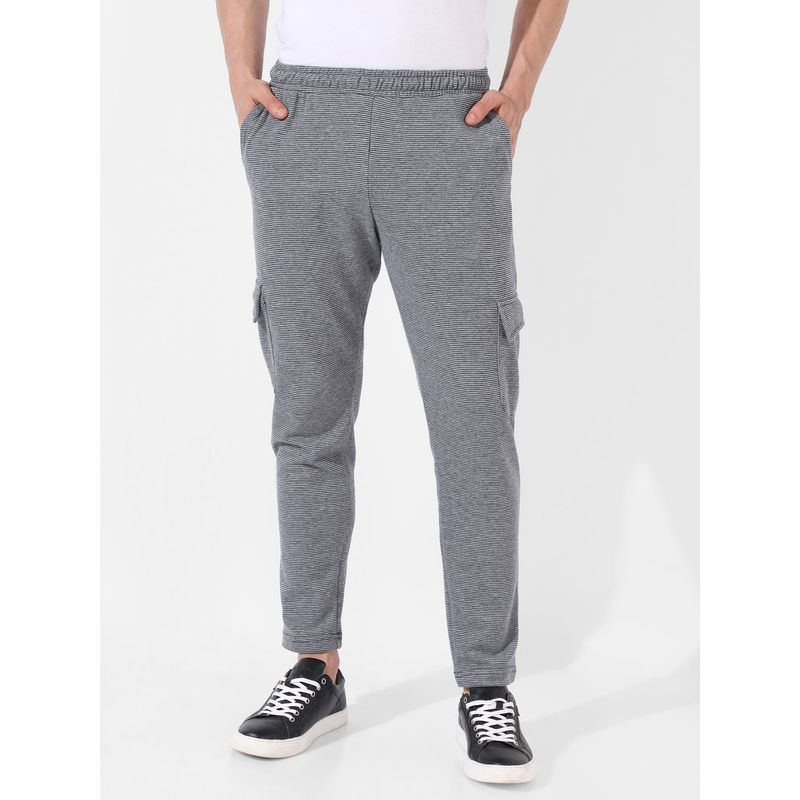 Campus Sutra Men Grey Solid Regular Fit Trackpants for Casual Wear (L)