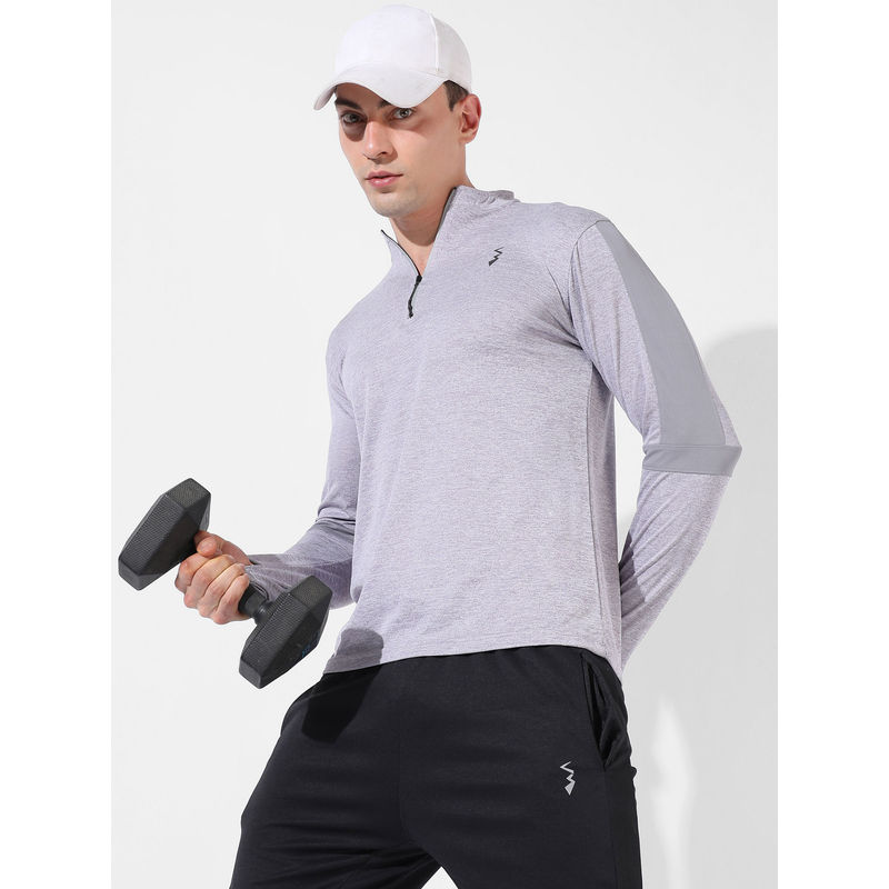 Campus Sutra Men Solid Grey Regular Fit Activewear T-Shirt(XL)