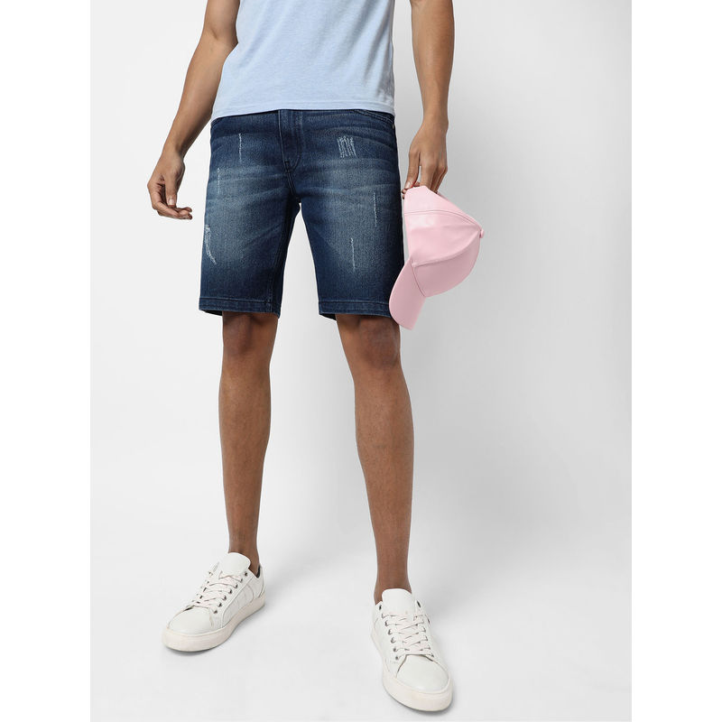CAHOOT Mens Classic Blue Medium Washed Regular Fit Denim Shorts (32)