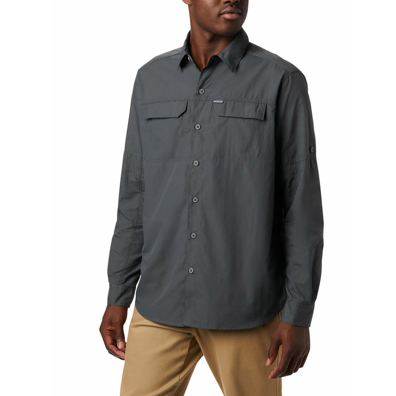 Columbia Mens Grey Omni-Wick Silver Ridge2.0 Long Sleeve Shirt (S)