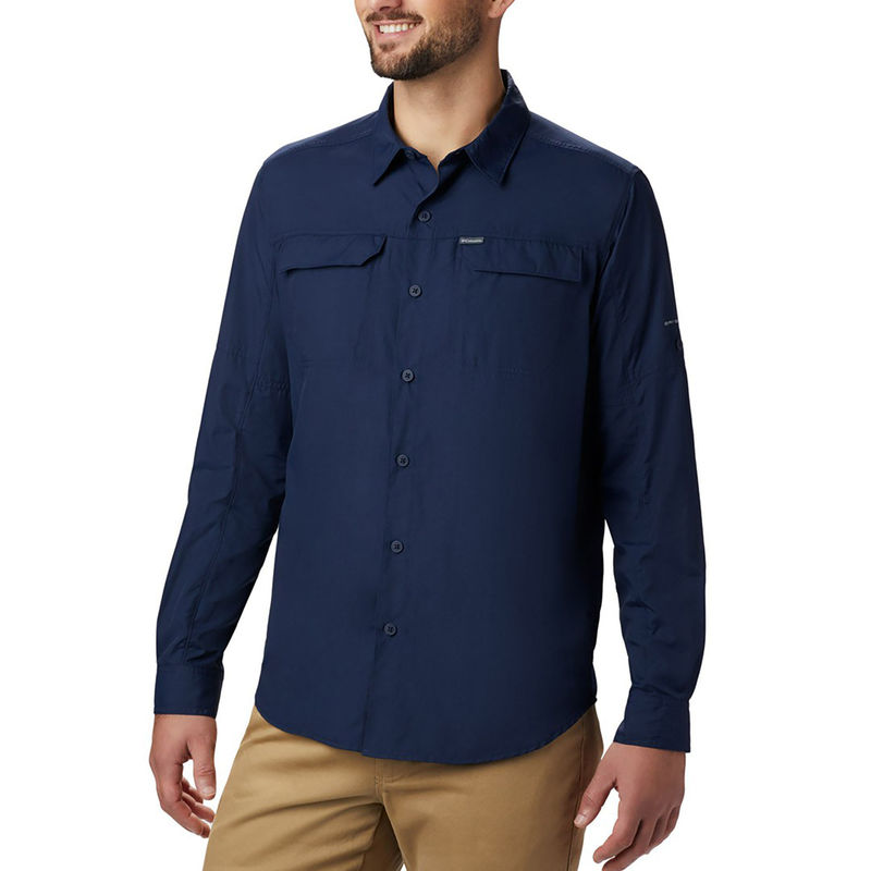 Columbia Mens Navy Omni-Wick Silver Ridge2.0 Long Sleeve Shirt (M)