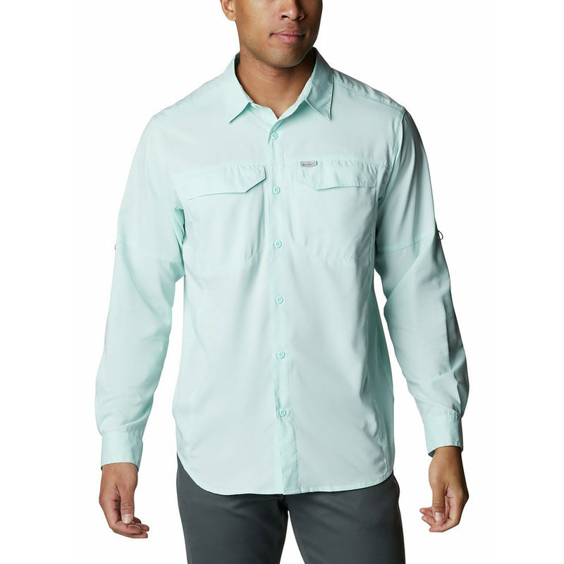 Columbia Mens Blue Omni-Wick Silver Ridge Lite Long Sleeve Shirt (S)