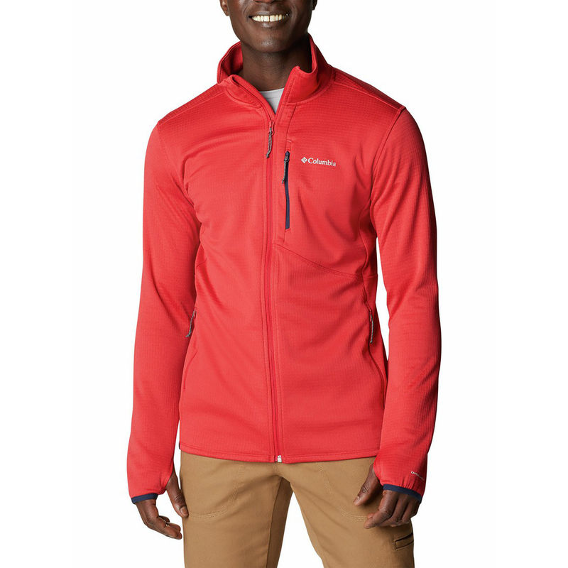 Columbia Mens Red Omni-Wick Park View Full Zip Fleece Jacket (S)
