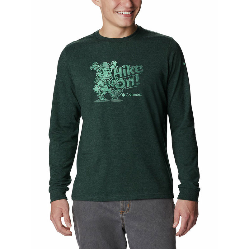 Columbia Mens Green Apres Lifestyle Graphic Long Sleeve Tshirt (L)
