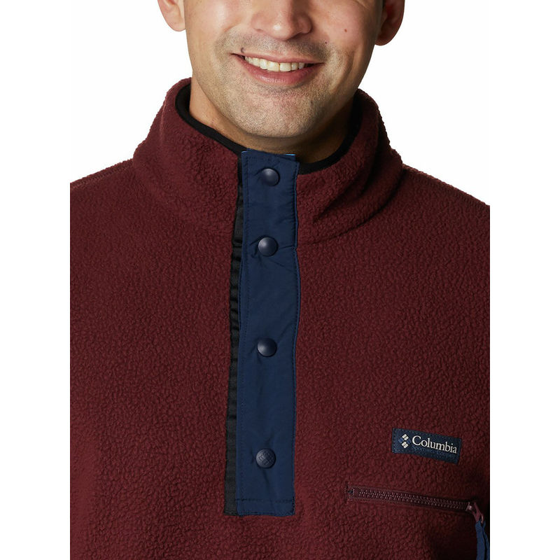 Columbia Mens Purple Helvetia Half Snap Fleece Pullover (S)